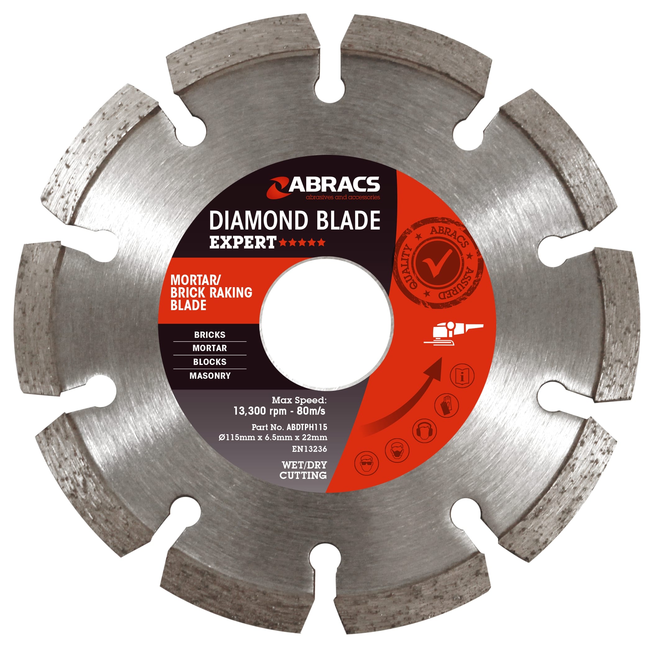 Abracs Diamond Brick Raking Blade 115mm x 7mm x 22mm 