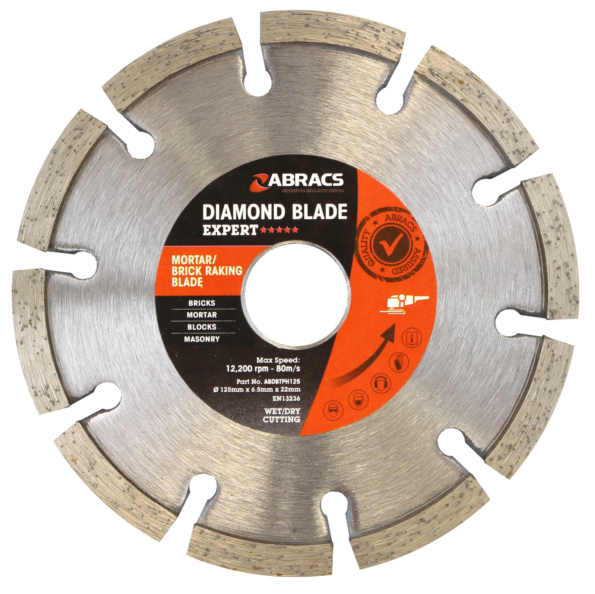 Abracs Diamond Brick Raking Blade 125mm x 7mm x 22mm 
