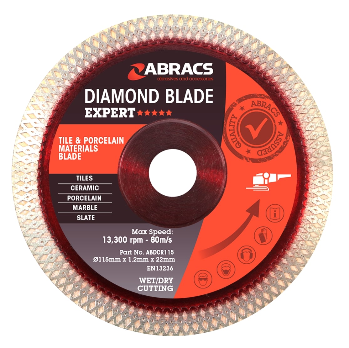 Abracs Diamond Tile Blade 115mm x 1.2mm x 22mm