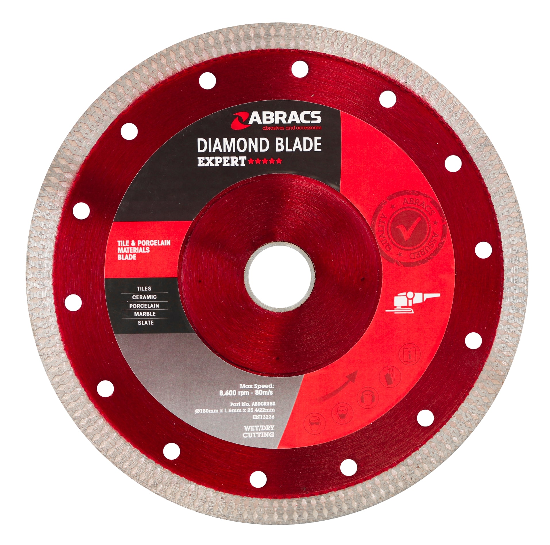 Abracs Diamond Tile Blade 180mm x 2.2mm x 25.4/22mm