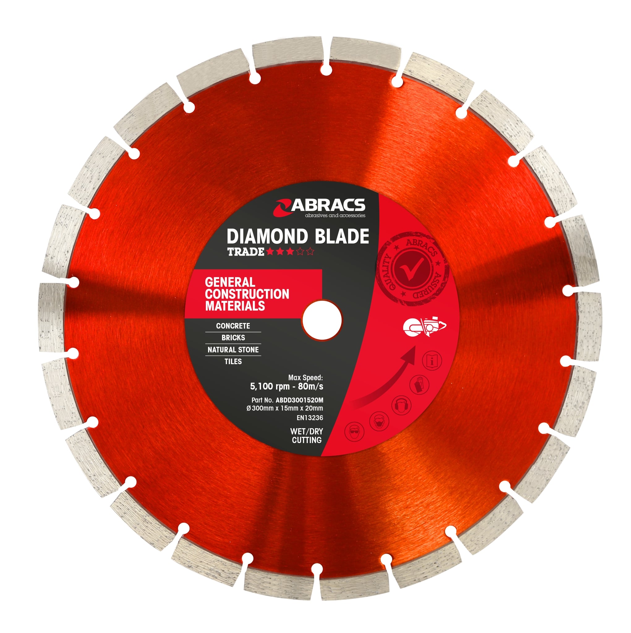 Abracs GCM Diamond Blade 300mm x 15mm x 20mm 