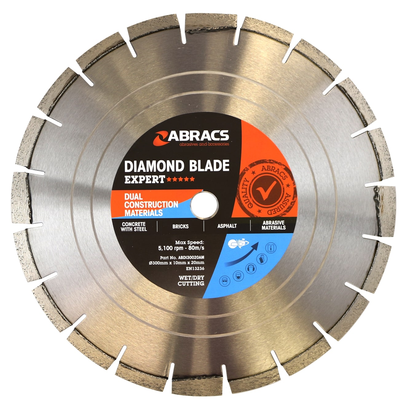 Abracs DCM Diamond Blade 300mm x 10mm x 20mm 