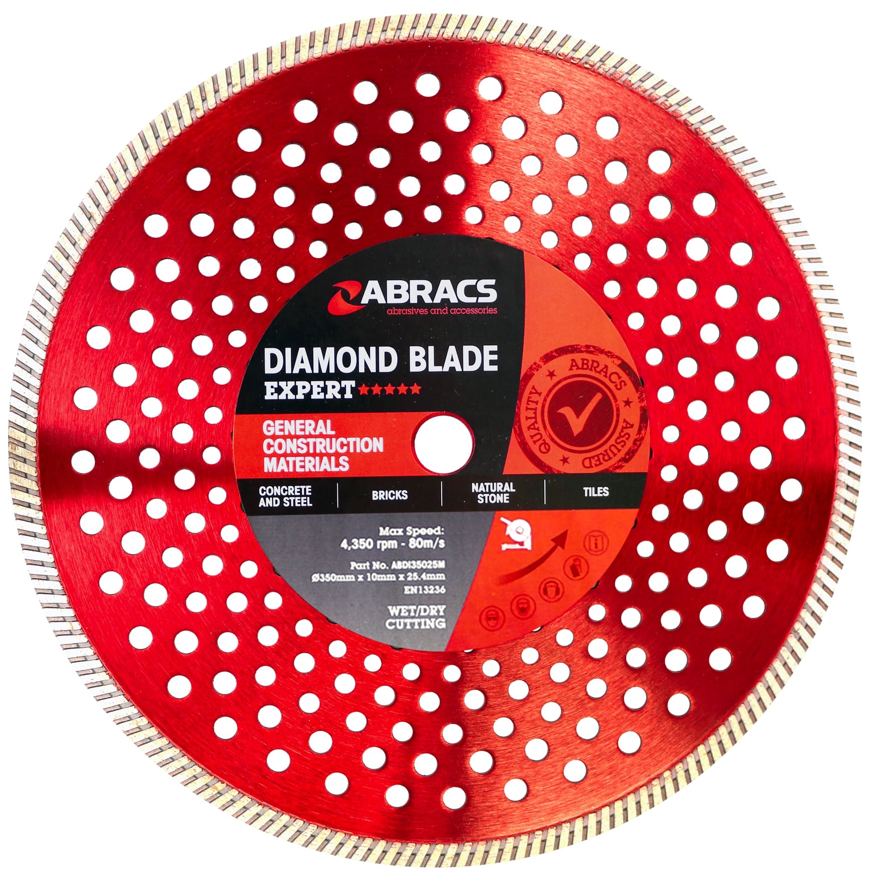 Abracs GCM Diamond Blade 350mm x 10mm x 25.4mm 