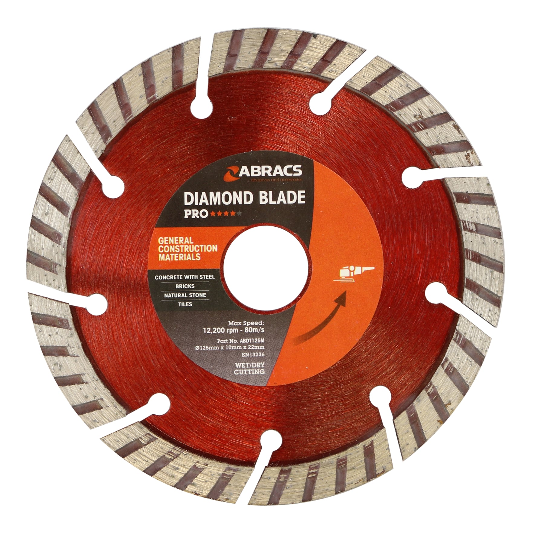 Abracs GCM Diamond Blade 125mm x 10mm x 22mm