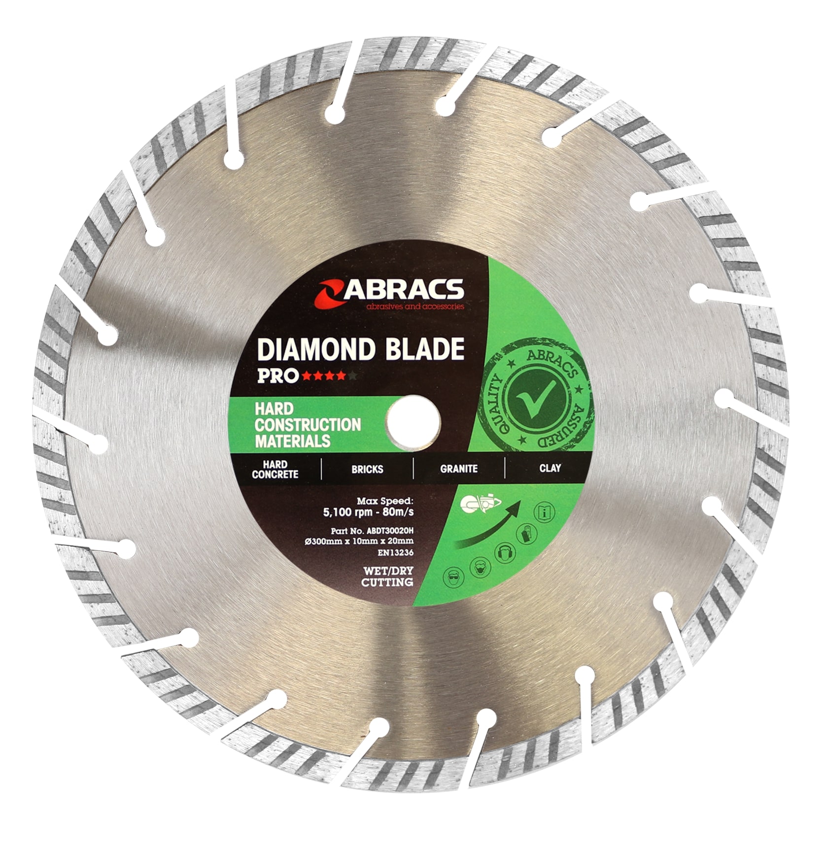 Abracs HCM Diamond Blade 300mm x 10mm x 20mm 