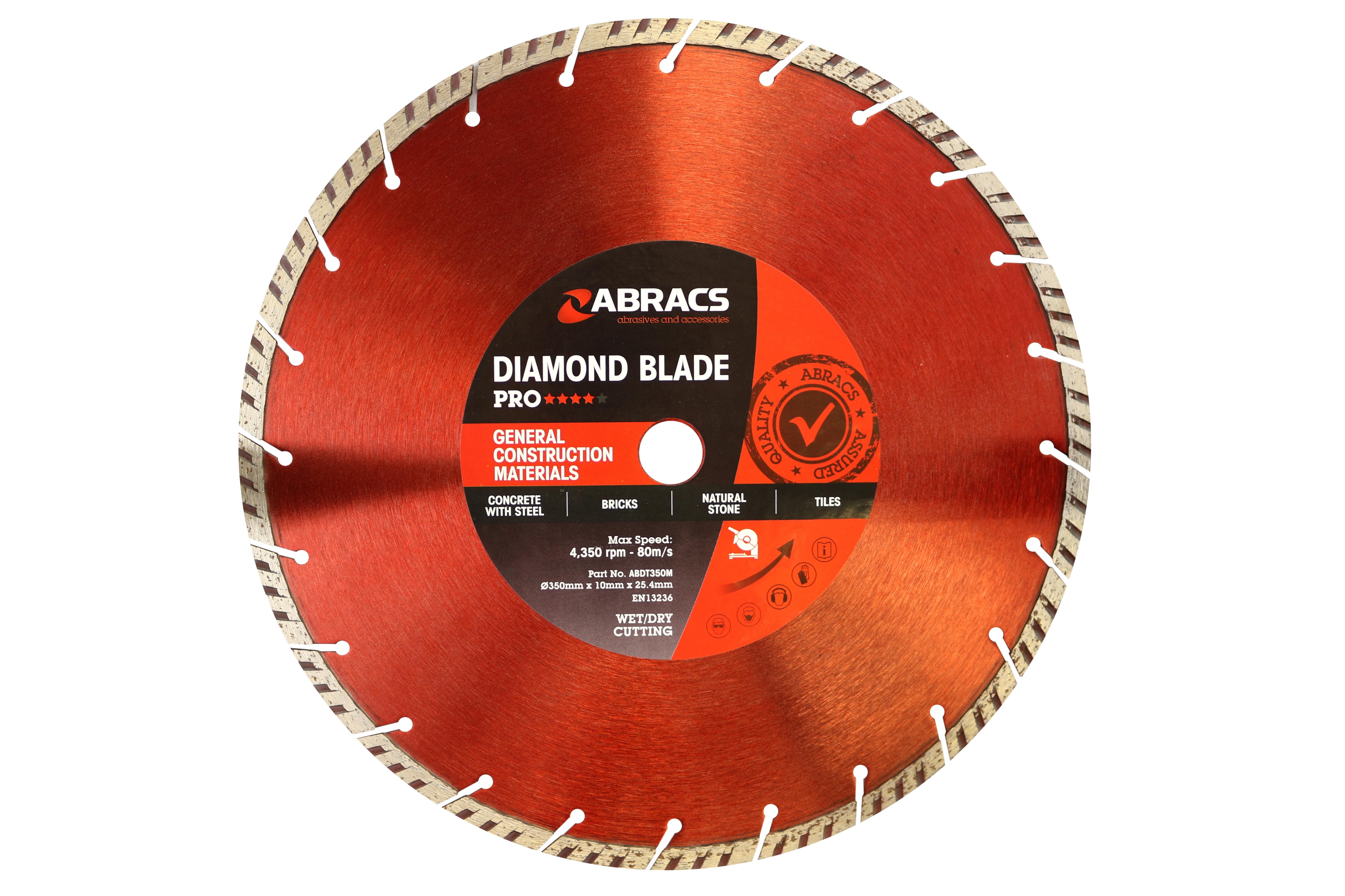 Abracs GCM Diamond Blade 350mm x 10mm x 25.4mm 