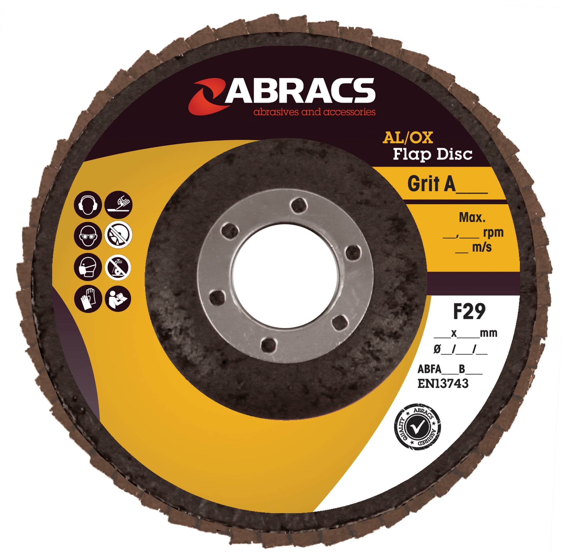 Abracs Flap Disc 115mm x 40g ALUM/OXIDE