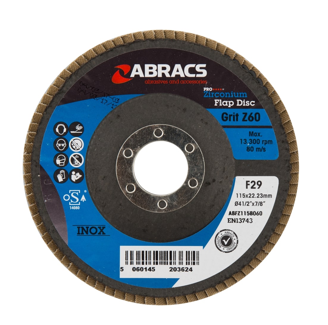 Abracs Flap Disc 115mm x 60g ZIRCONIUM