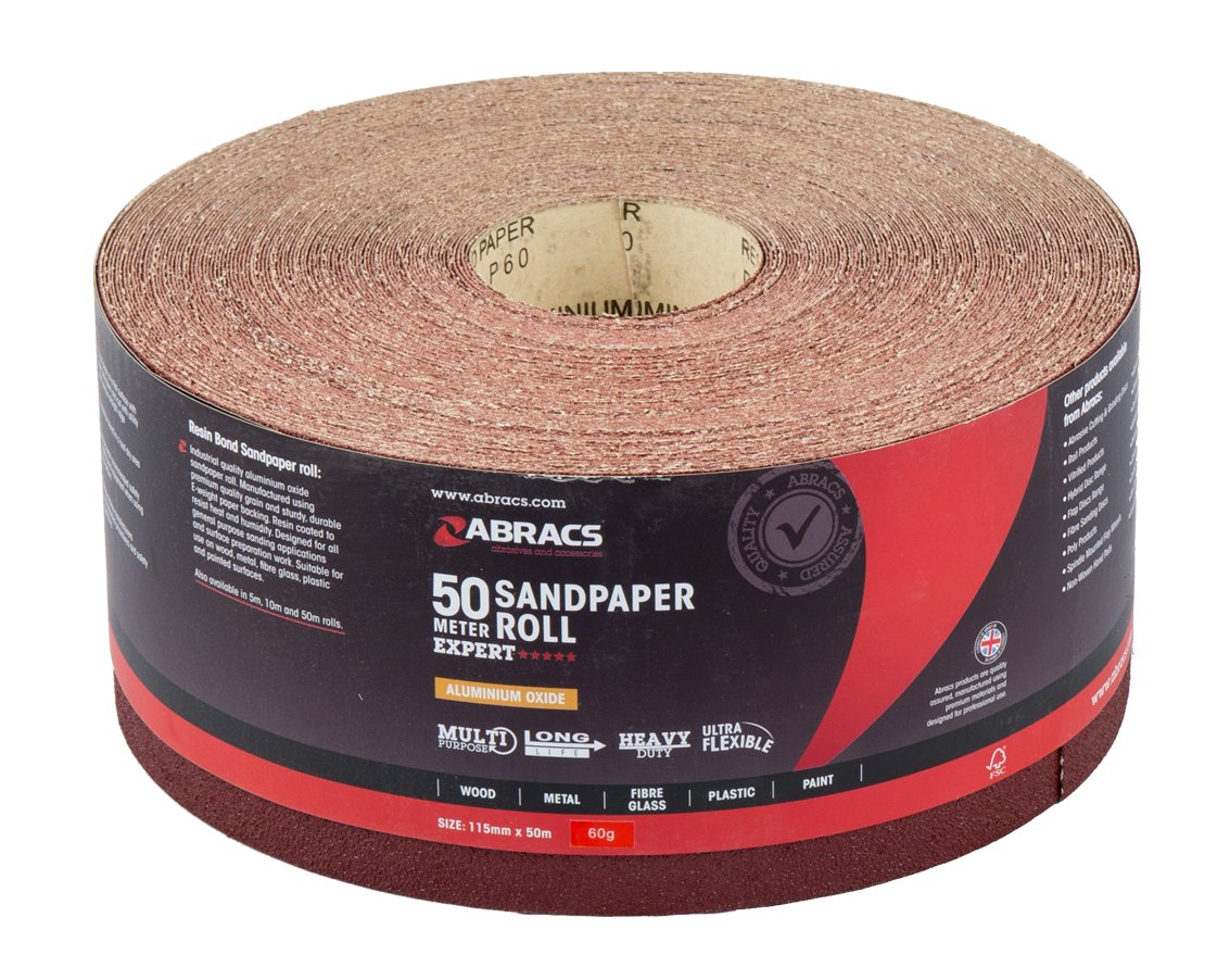 Abracs  Sandpaper Roll 115mm x 50M x 40G