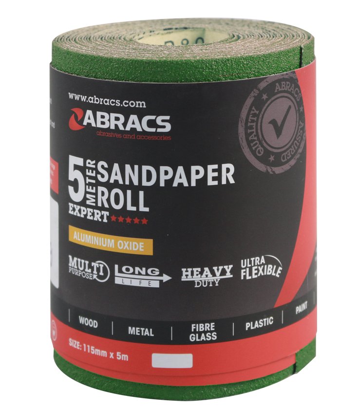 Abracs  SANDPAPER ROLL GREEN 115mm x 5M x 40g 