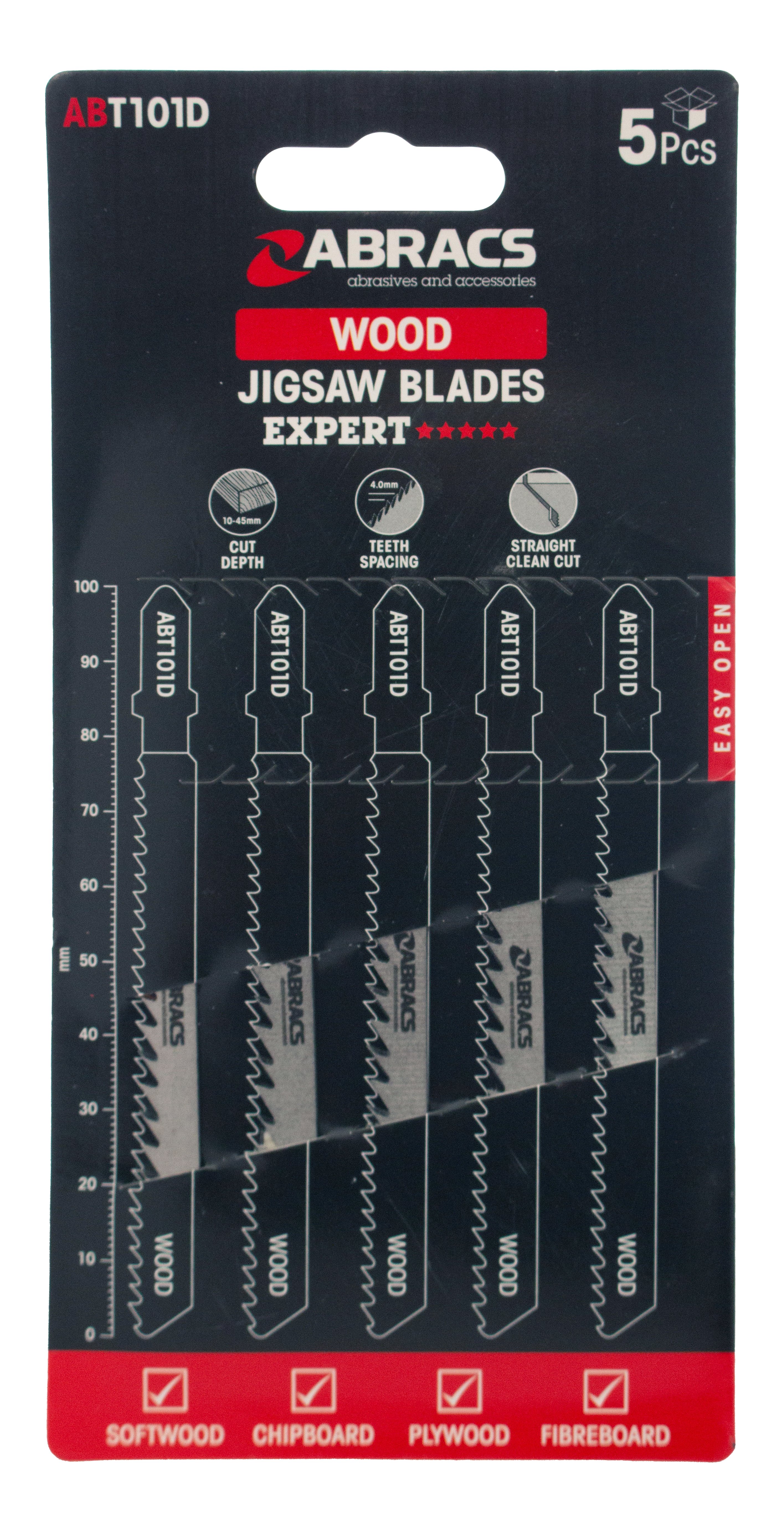 Abracs  JIGSAW BLADE WOOD T101D (5pcs) 