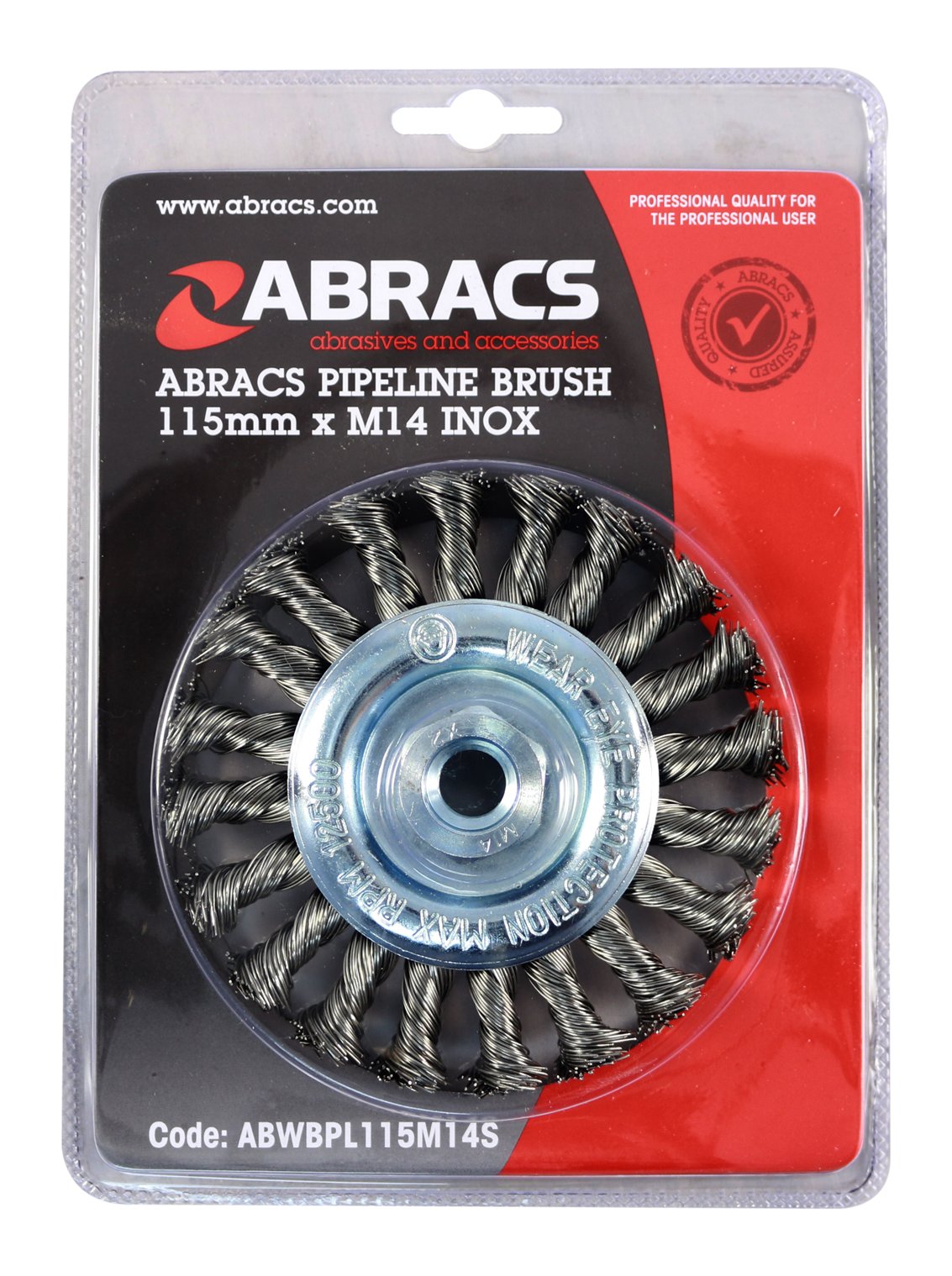 Abracs  ABRACS PIPELINE BRUSH 115mm x M14 INOX 