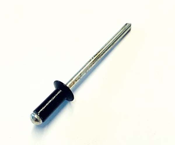 3.2mm x 15mm Blind Pop Rivets Black Dome Open Aluminium Body Steel Stem 100 PACK 