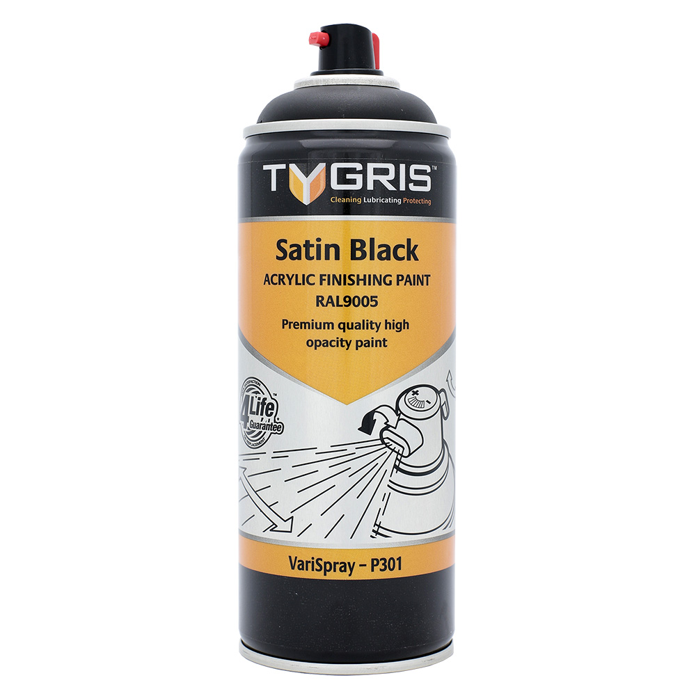 TYGRIS Satin Black Paint (RAL9005) - 400 ml P301 