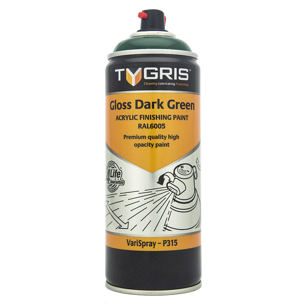 TYGRIS Gloss Dark Green Paint (RAL6005) - 400 ml P315 