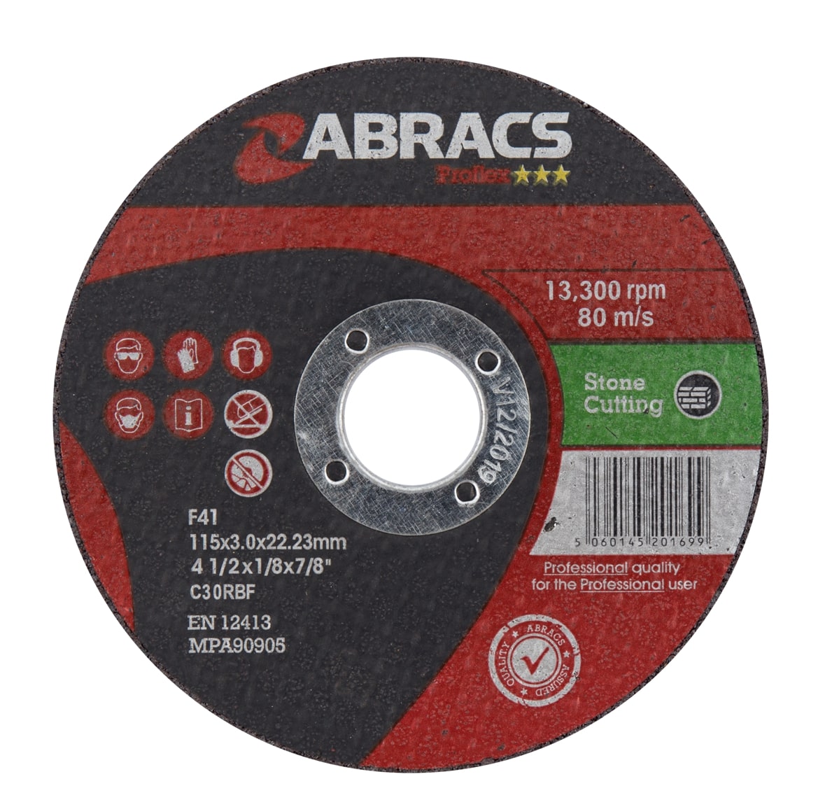 Abracs  PROFLEX 115mm x 3mm x 22mm FLAT STONE Cutting Disc