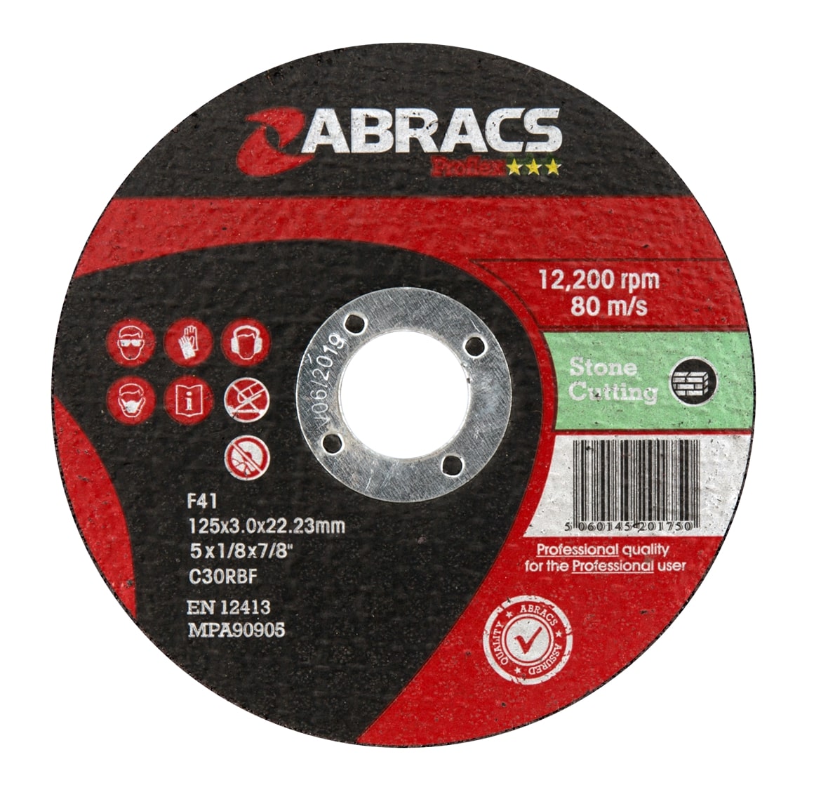 Abracs  PROFLEX 125mm x 3mm x 22mm FLAT STONE Cutting Disc