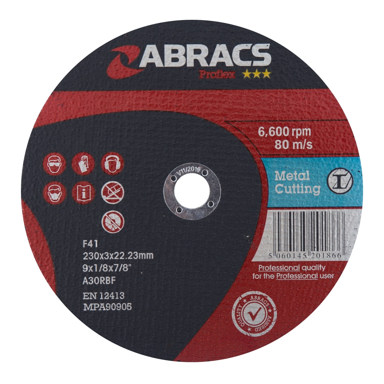 Abracs  PROFLEX 230mm x 3mm x 22mm FLAT METAL Cutting Disc