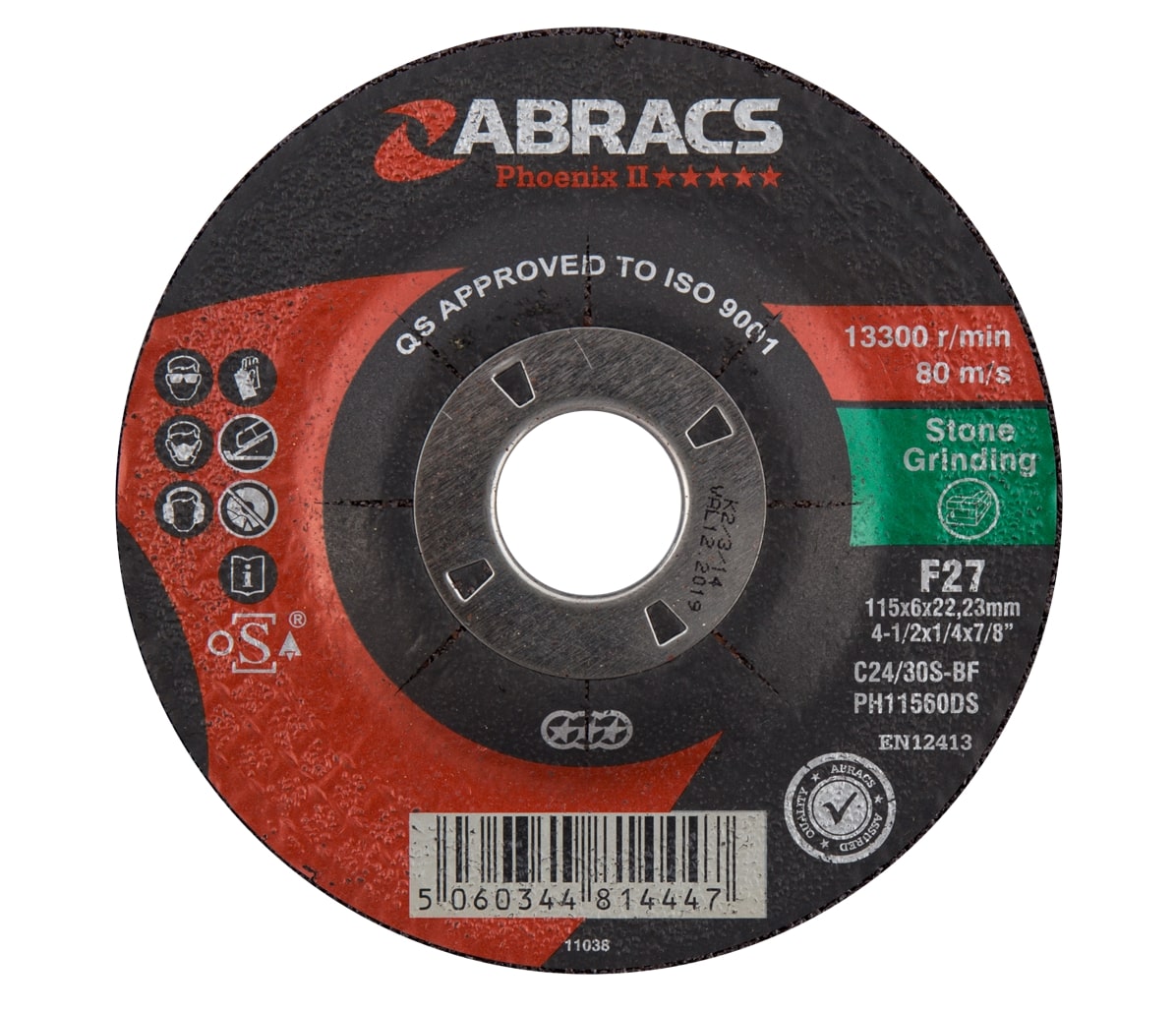 Abracs  PHOENIX II 115mm x 6mm x 22mm DPC STONE Grinding Disc