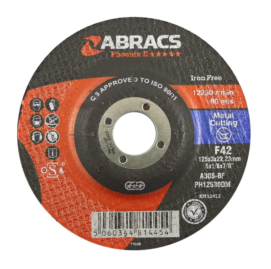 Abracs  PHOENIX II 125mm x 3mm x 22mm DPC METAL Cutting Disc