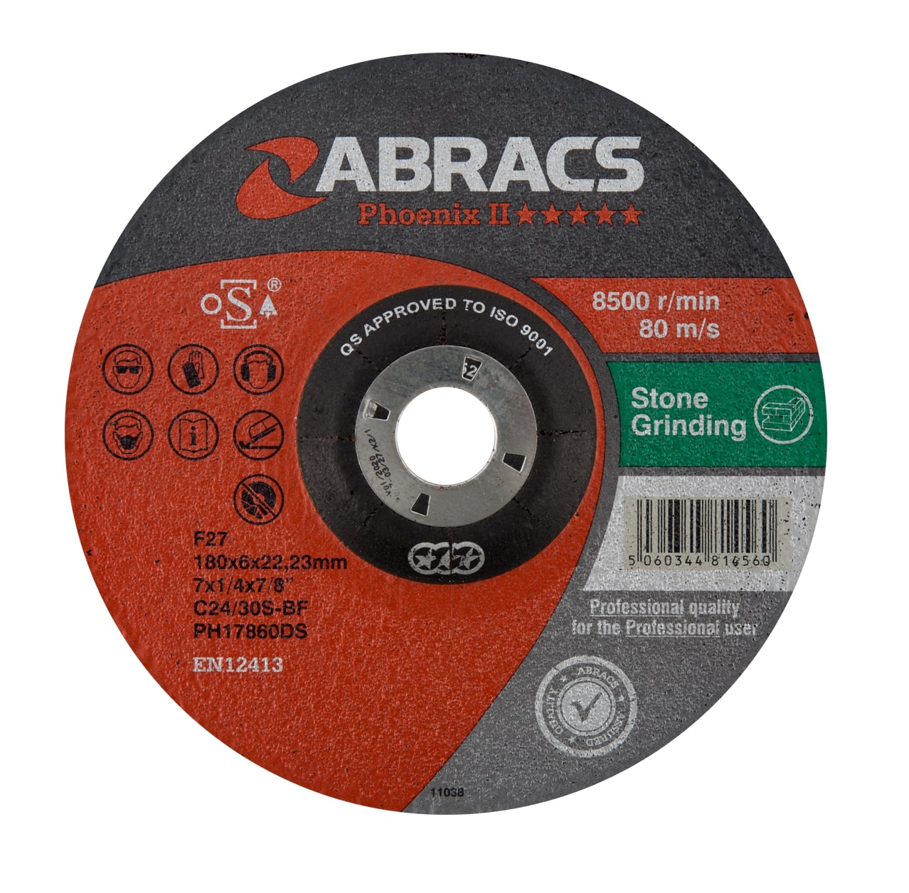 Abracs  PHOENIX II 178mm x 6mm x 22mm DPC STONE Grinding Disc