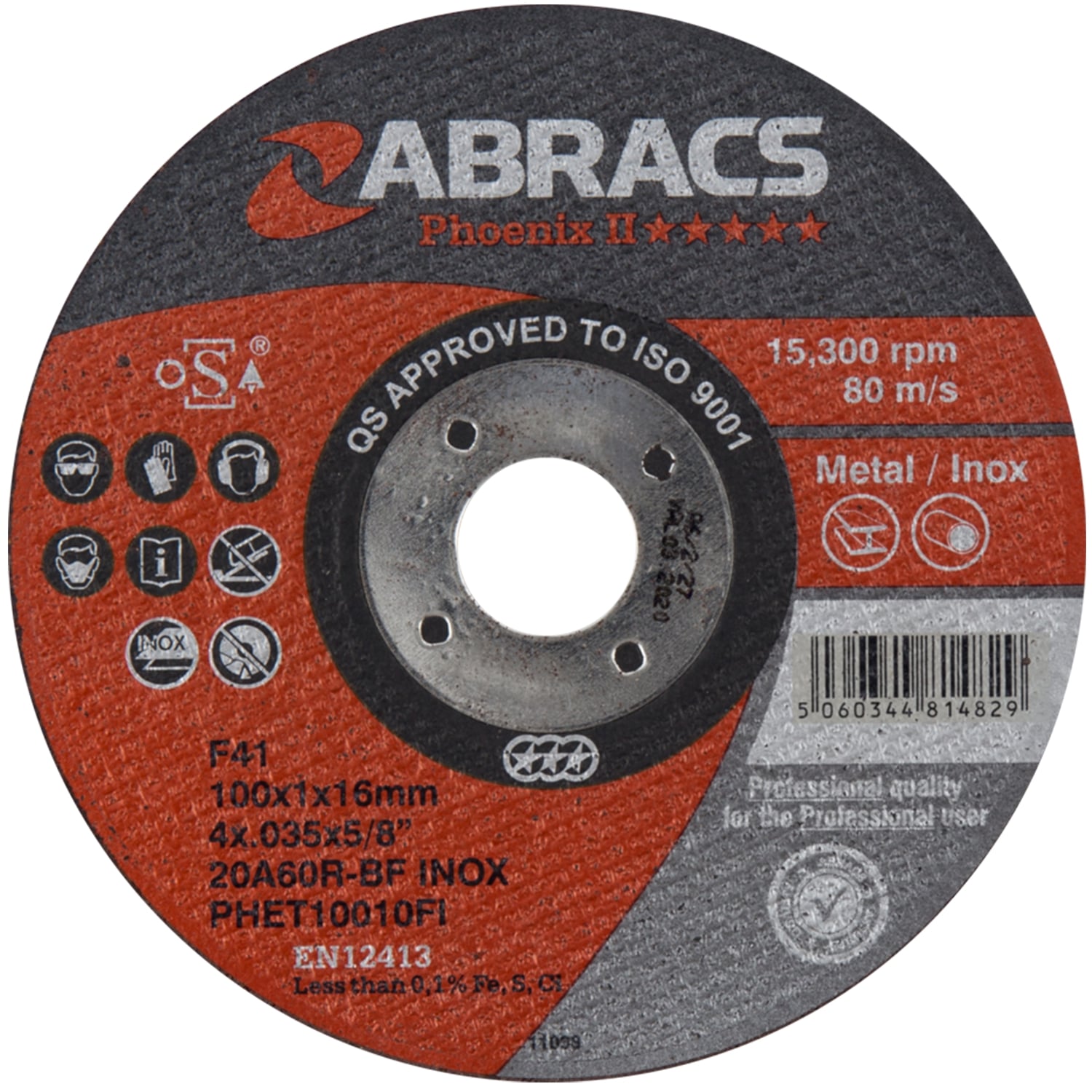 Abracs  100mm x 1.0mm x 10mm PHOENIX EXTRA THIN Cutting Disc