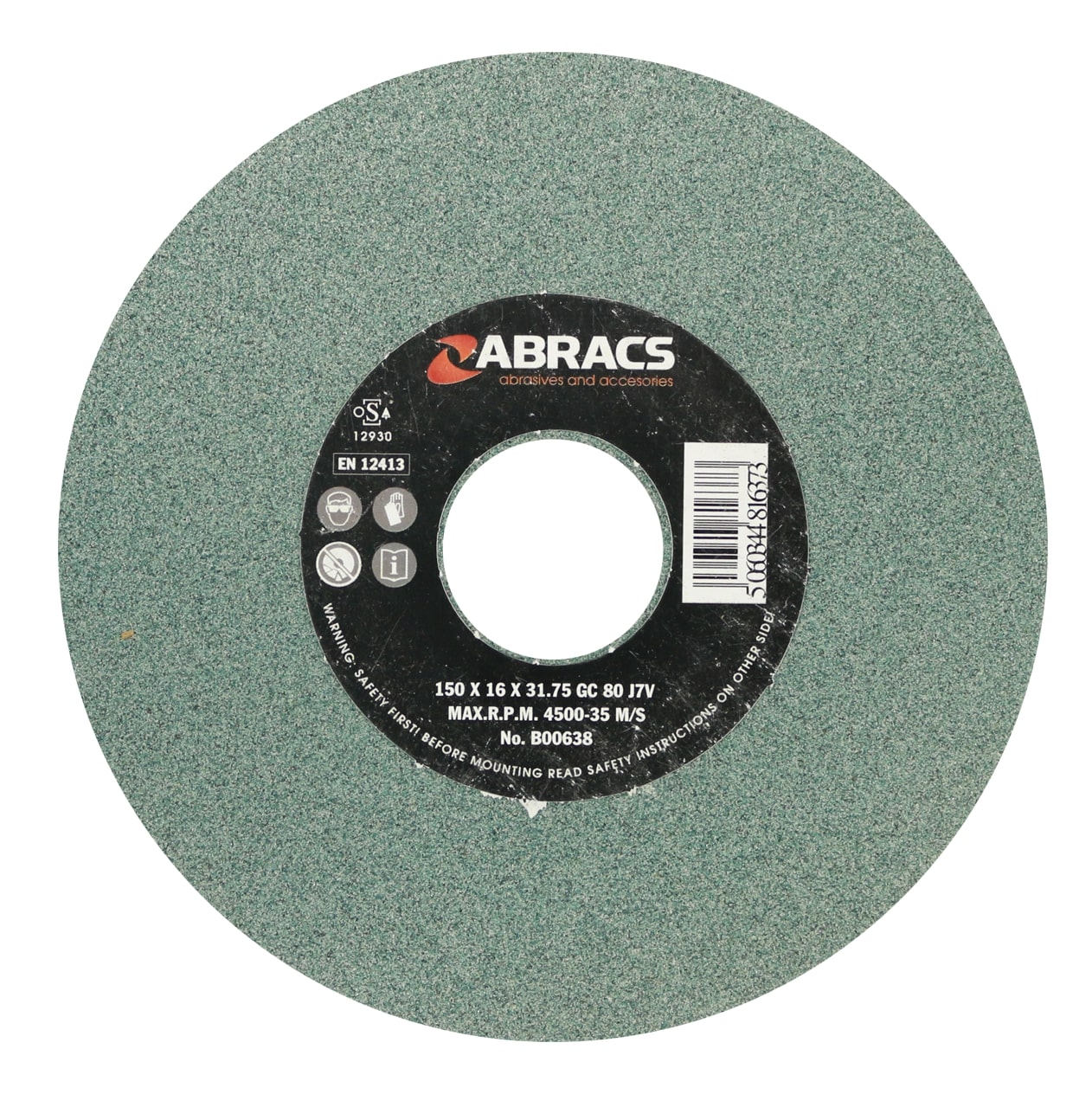 Abracs  150mm x 16mm x 80g SIL/CR BENCH GRINDING WHEEL