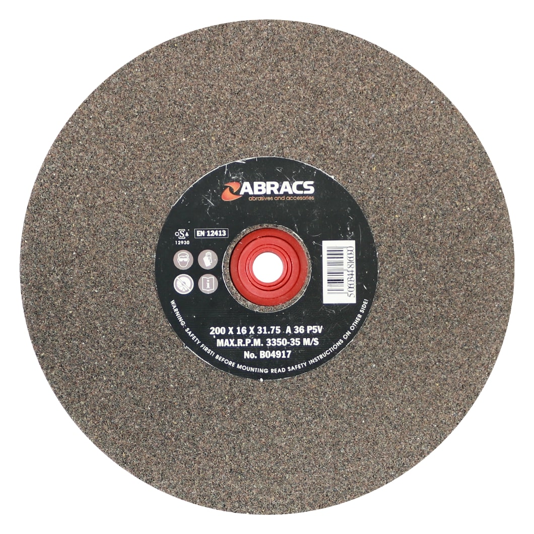 Abracs  200mm x 16mm x 36g AL/OX BENCH GRINDING WHEEL