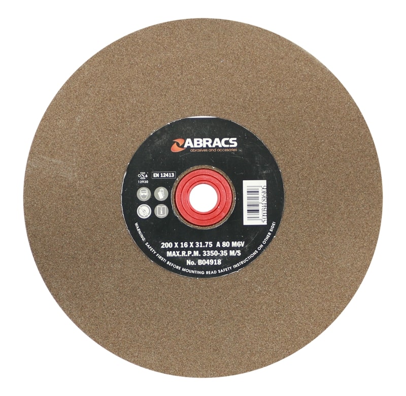 Abracs  200mm x 16mm x 80g AL/OX BENCH GRINDING WHEEL