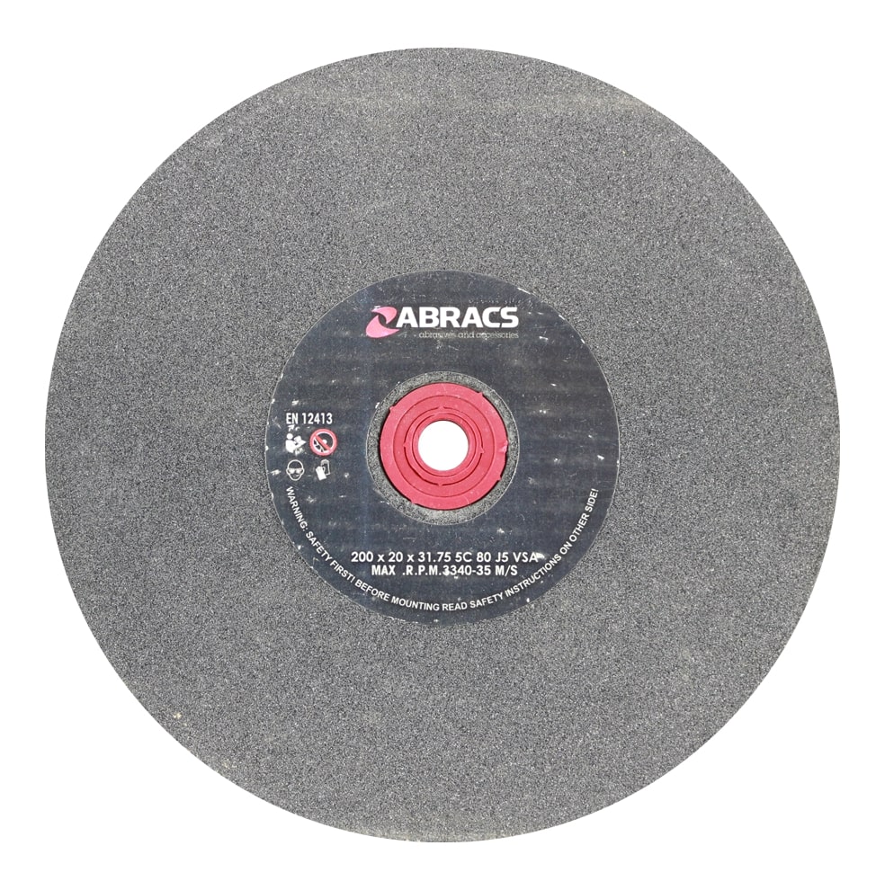 Abracs  200mm x 20mm x 80g SIL/CR BENCH GRINDING WHEEL