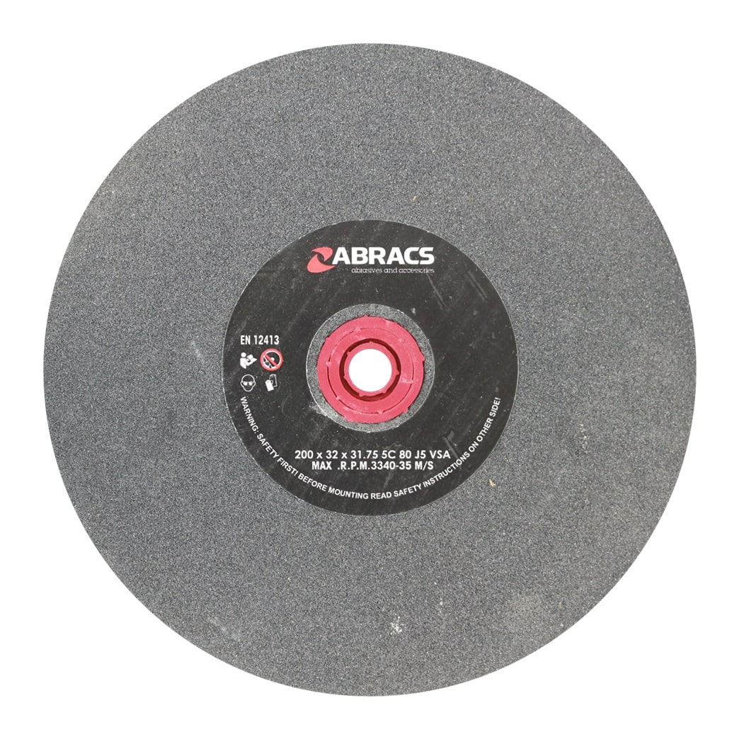 Abracs  200mm x 32mm x 80g SIL/CR BENCH GRINDING WHEEL