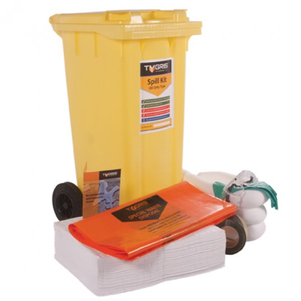 TYGRIS 2-Wheeled Oil Only Spill Kit - 90 Litre SK90(O) 