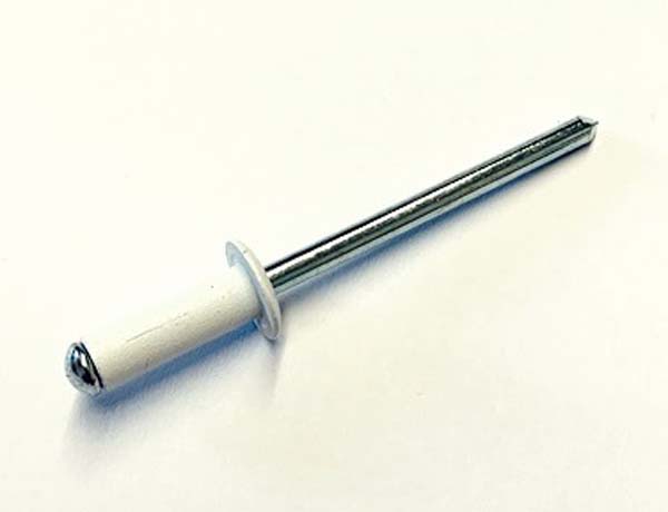 4.8mm x 18mm Blind Pop Rivets White Dome Open Aluminium Body Steel Stem 25 PACK 
