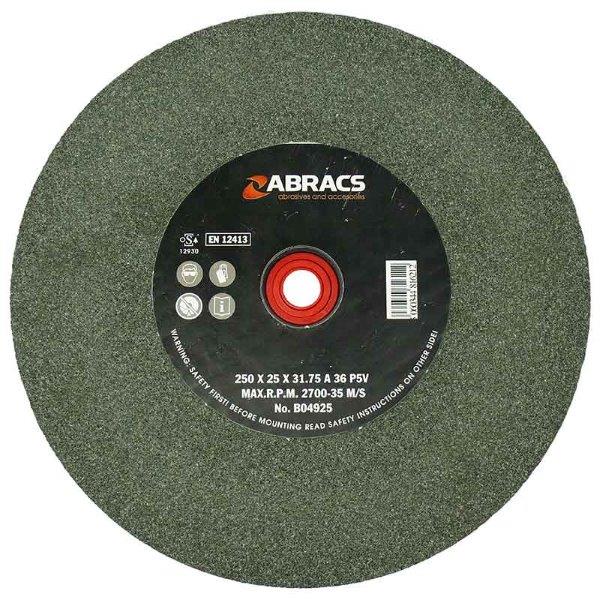 Abracs  250mm x 25mm x 80g SIL/CR BENCH GRINDING WHEEL