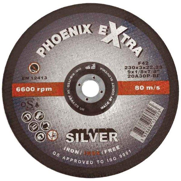 Abracs  SILVER 125mm x 6mm x 22mm DPC INOX Grinding Disc